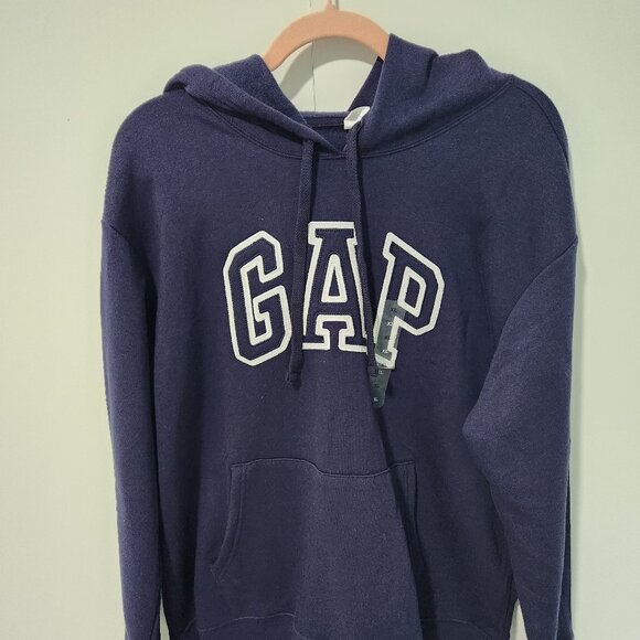 GAP NEW Women's Navy Blue Logo Long Sleeve Hoodie Pullover Sweatshirt - XL - Picture 4 of 5